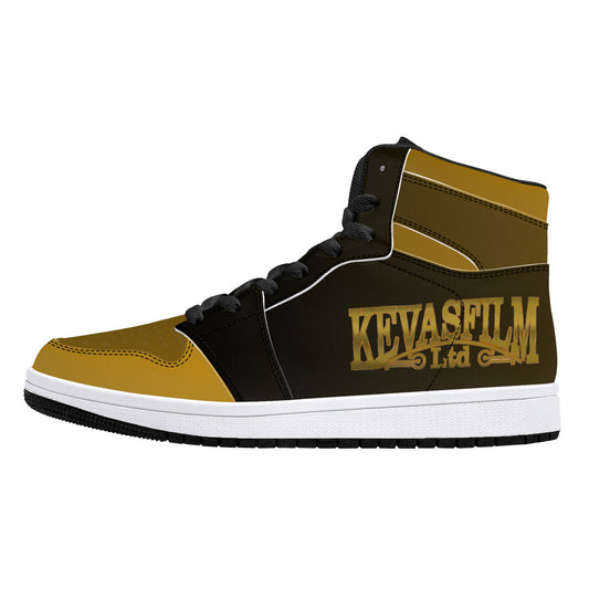 Kevasfilm Synthetic Leather Sneakers - Black/Gold